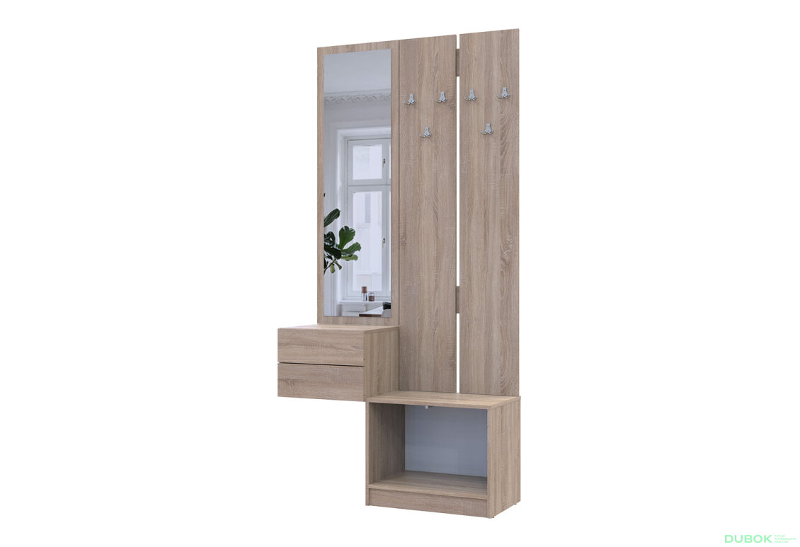Obrázek 5 - Sada 105 cm s ramínkem dub sonoma / bílá Sola