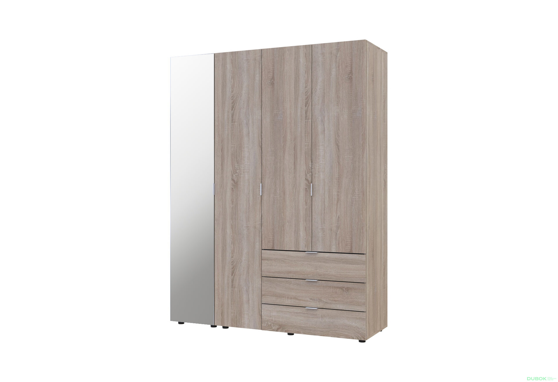 Obrázek 1 - Skříň čtyřdveřová se zrcadlem Gelar 155.2 cm Dub sonoma