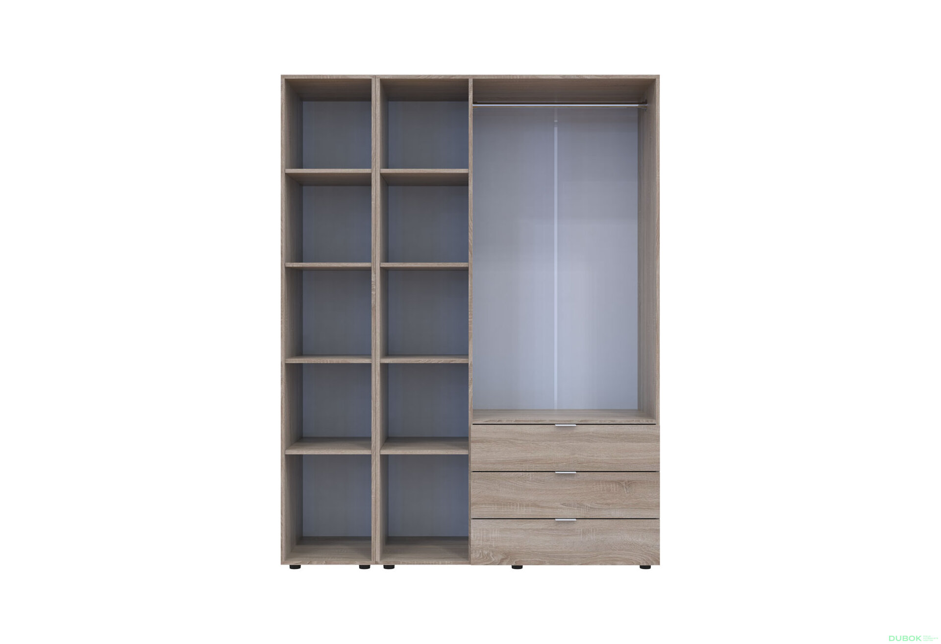 Obrázek 4 - Skříň čtyřdveřová se zrcadlem Gelar 155.2 cm Dub sonoma
