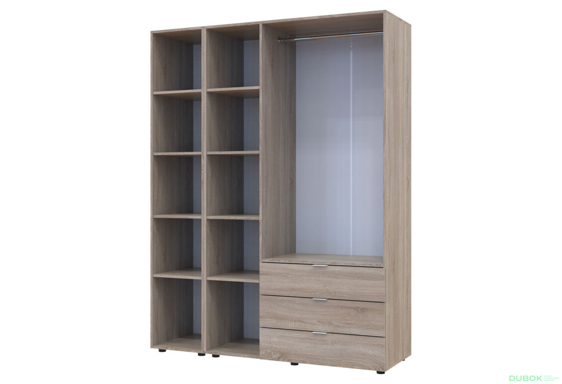 Obrázek 5 - Skříň čtyřdveřová se zrcadlem Gelar 155.2 cm Dub sonoma