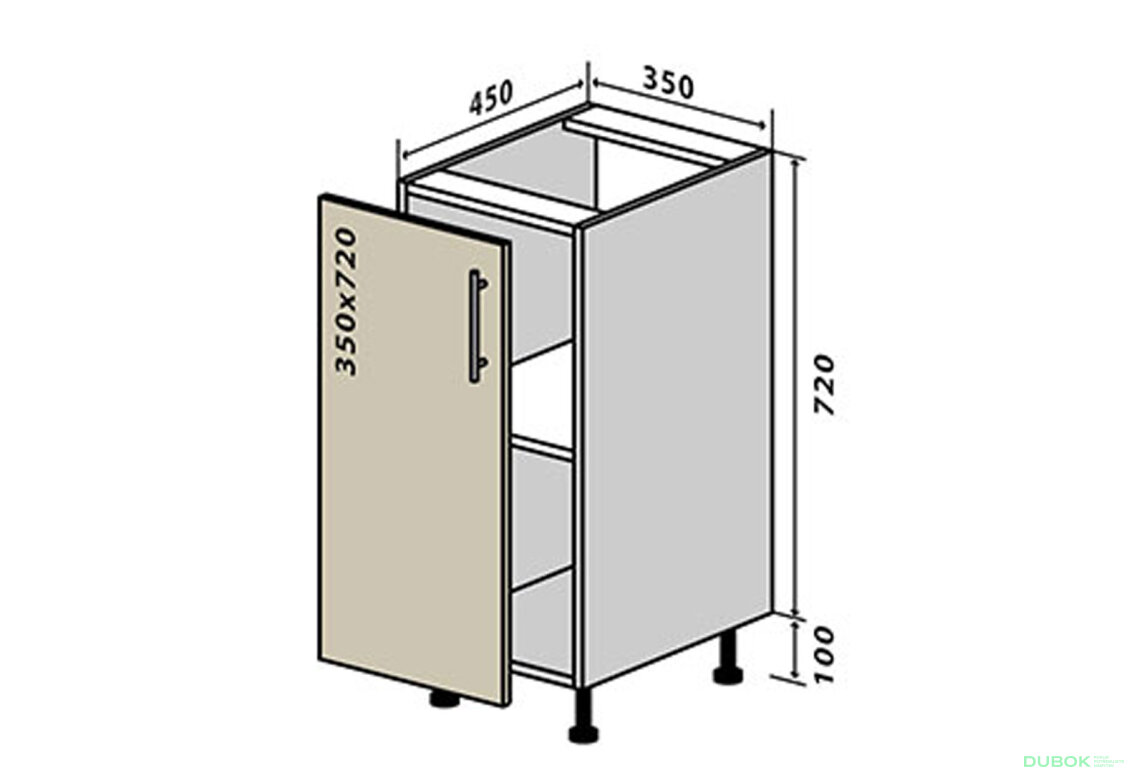 N25 Skříňka 1D 35 MoDa Mat / MoDa Matt