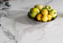 Obrázek 9 - Stůl Murano 120 mramorový efekt, bílý / chrom