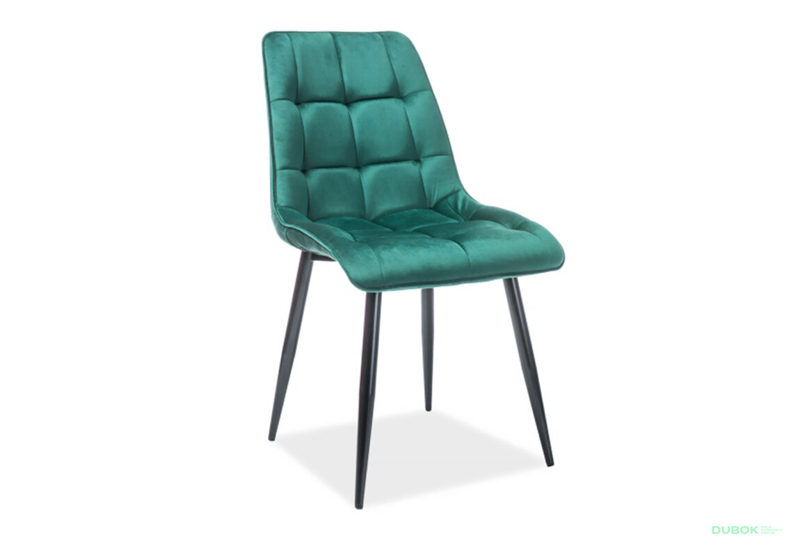Obrázek 3 - Židle Chic Velvet zelený Bluvel 78, černý kov