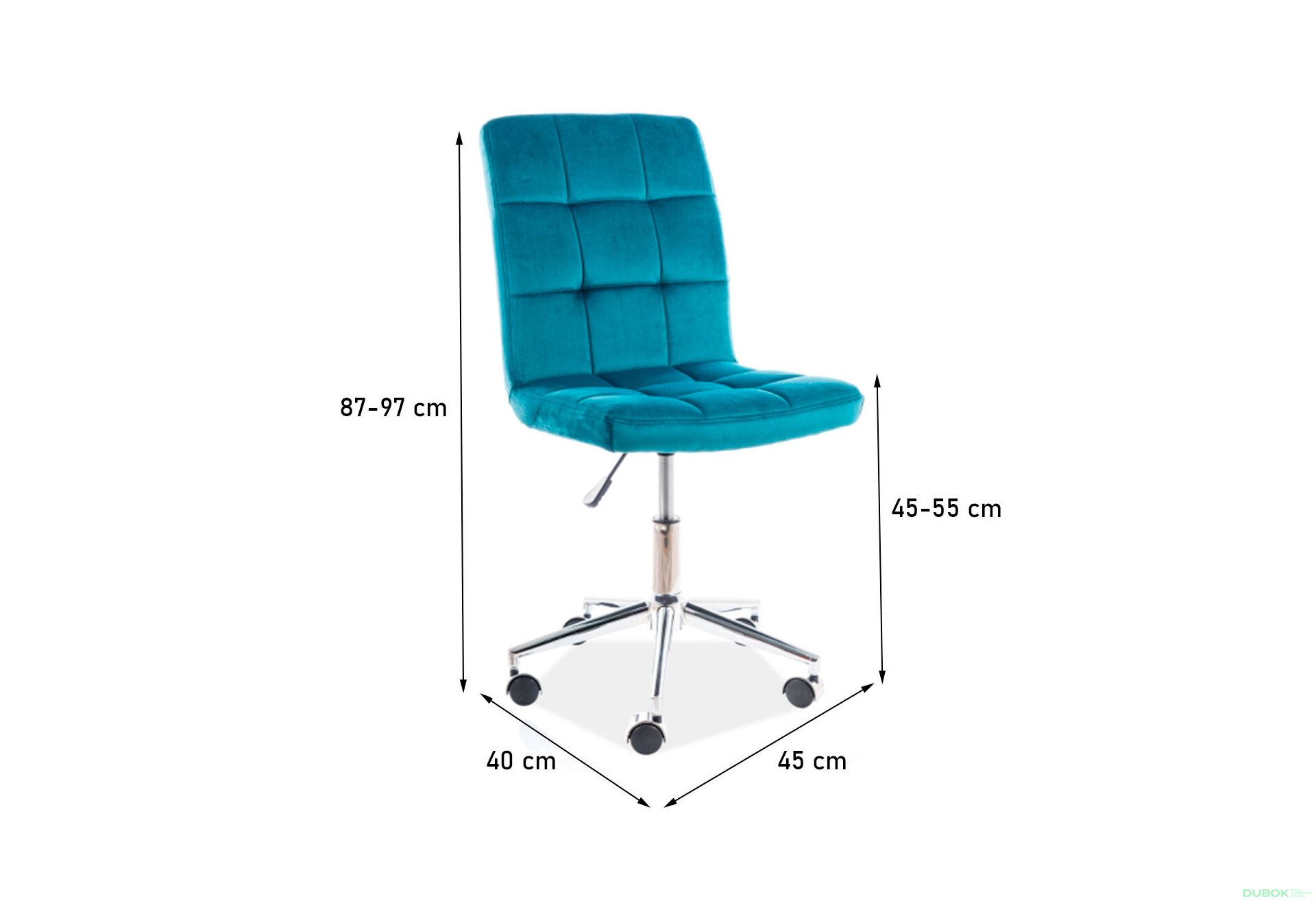Obrázek 3 - Otočné křeslo Q-020 Velvet, tyrkysový Bluvel 85