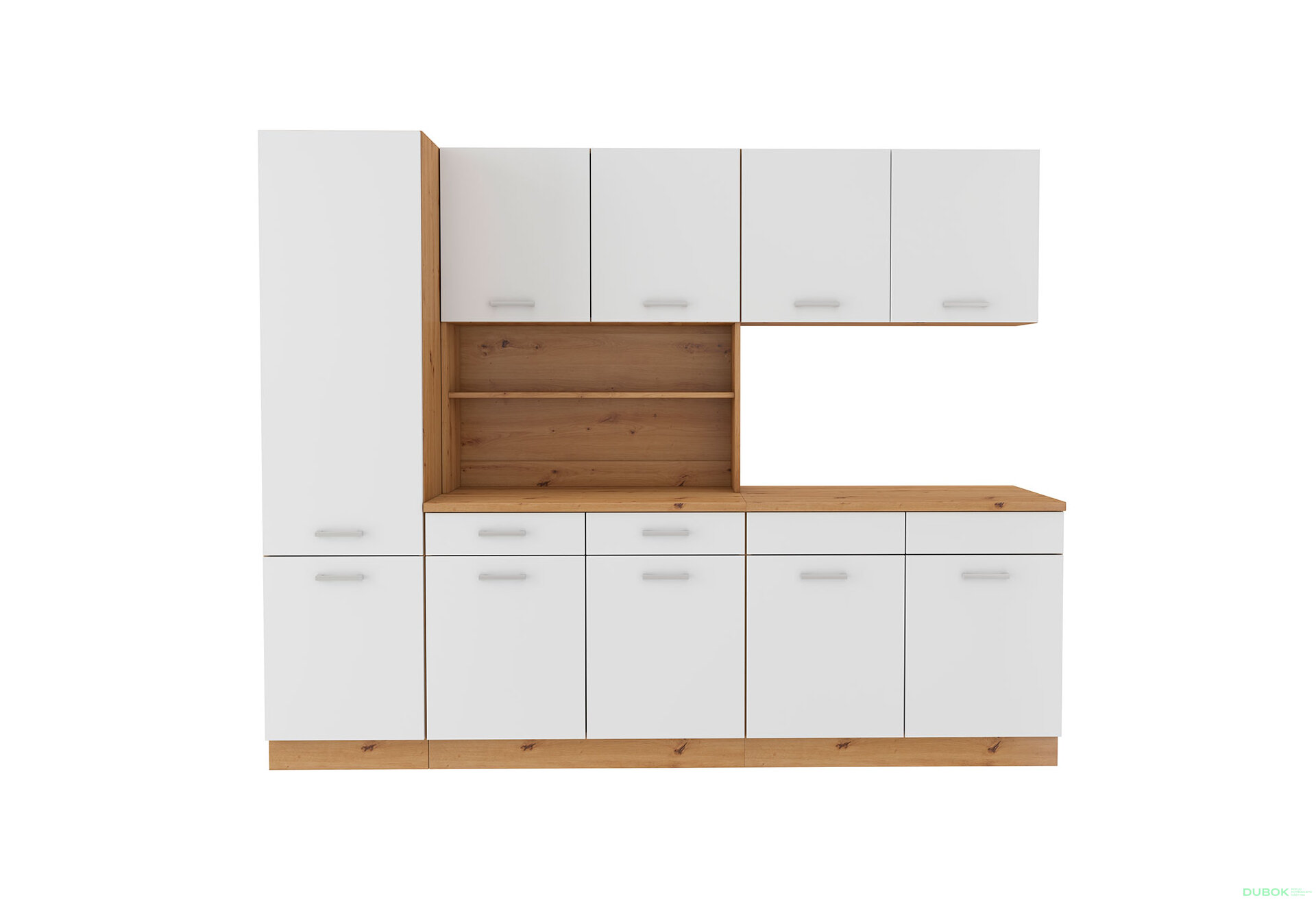 Obrázek 1 - Kuchyňská sestava 2.5 m Maria Artisan / Bílý, pracovní deska Artisan