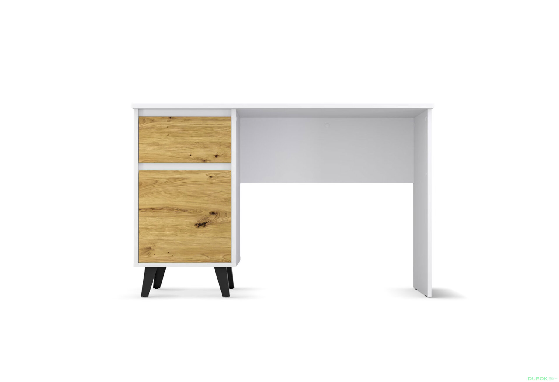 Obrázek 2 - Psací stůl BORG 1d1s/120 bílý / dub artisan