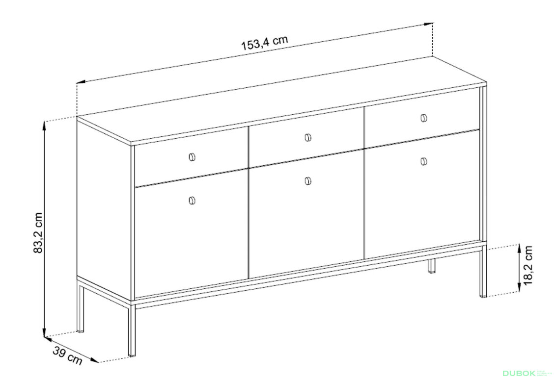 Obrázek 9 - Komoda MKSZ154 Mono pískově béž