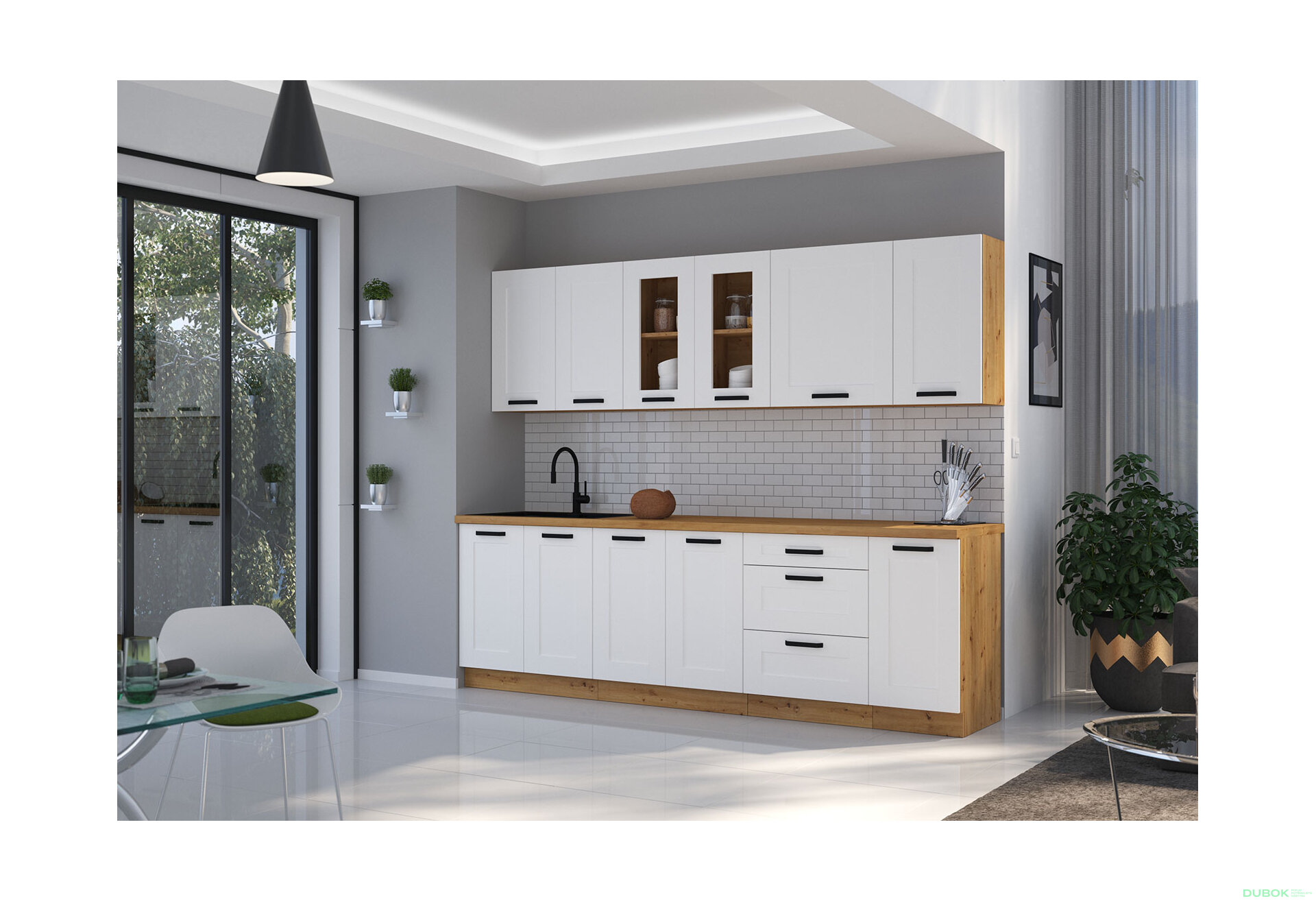 Obrázek 1 - Kuchyňská sestava 2.6 m Luna artisan / bílý