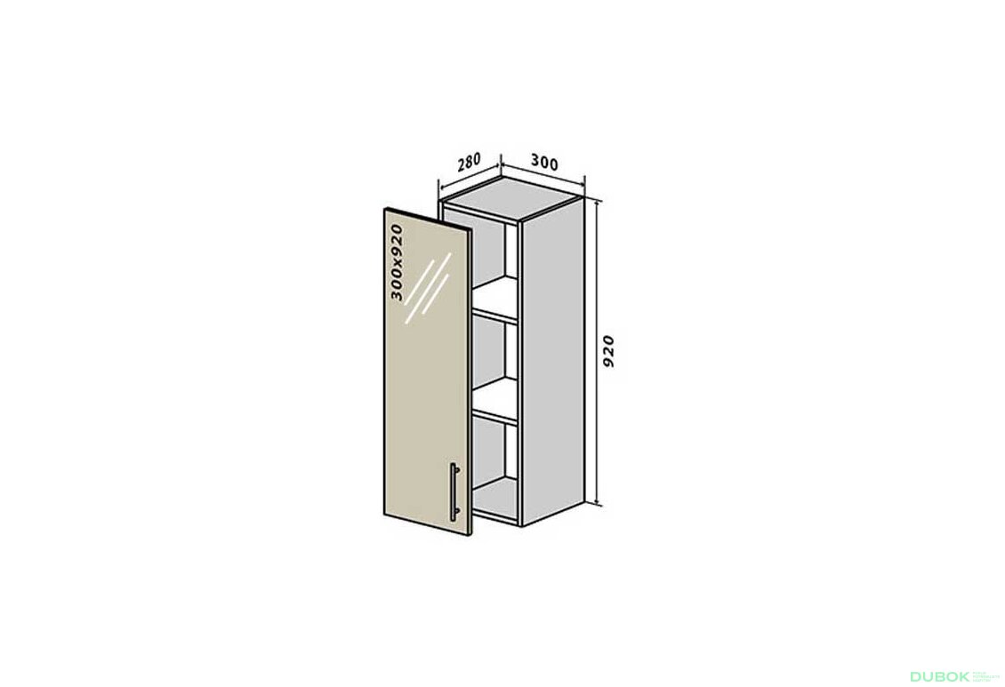 V42 Skříňka 1D 30 Vitrina MoDa