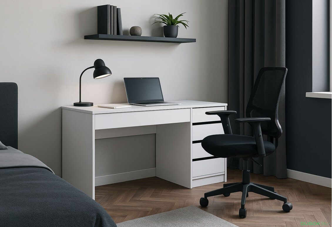 Obrázek 2 - Psací stůl s pravou montáží Profi 110 cm bílý