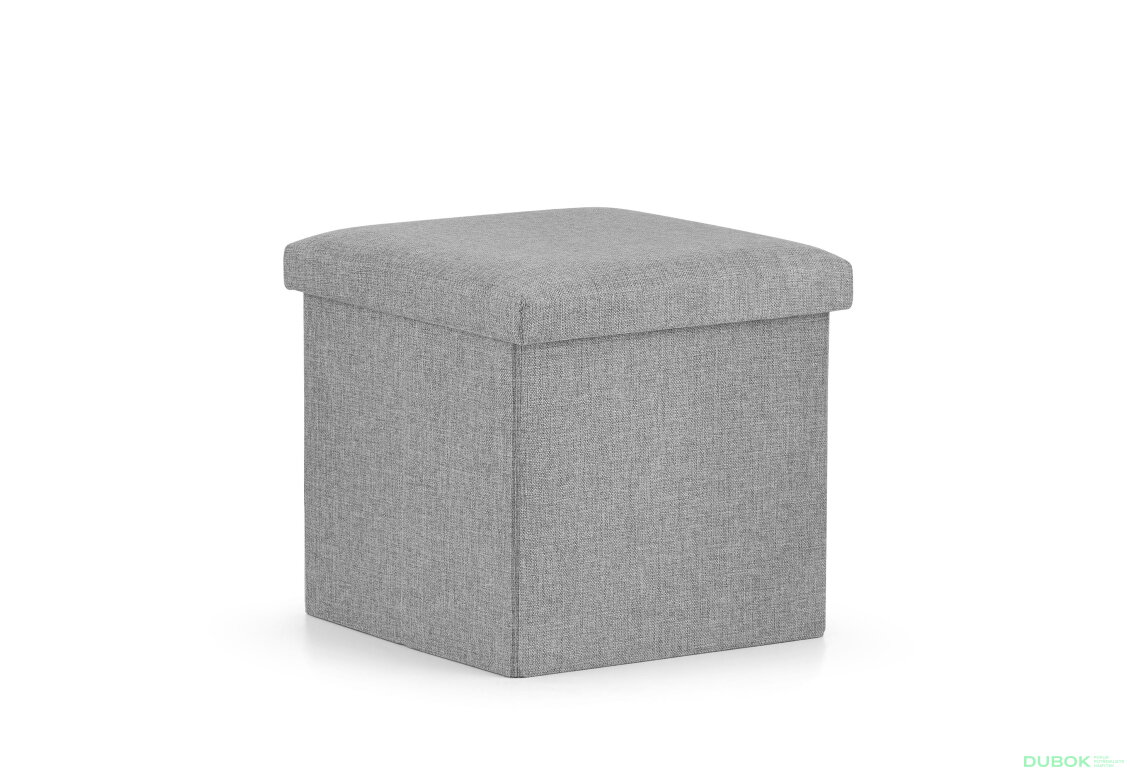 Puf skládací L - 38x38x38 cm šedá