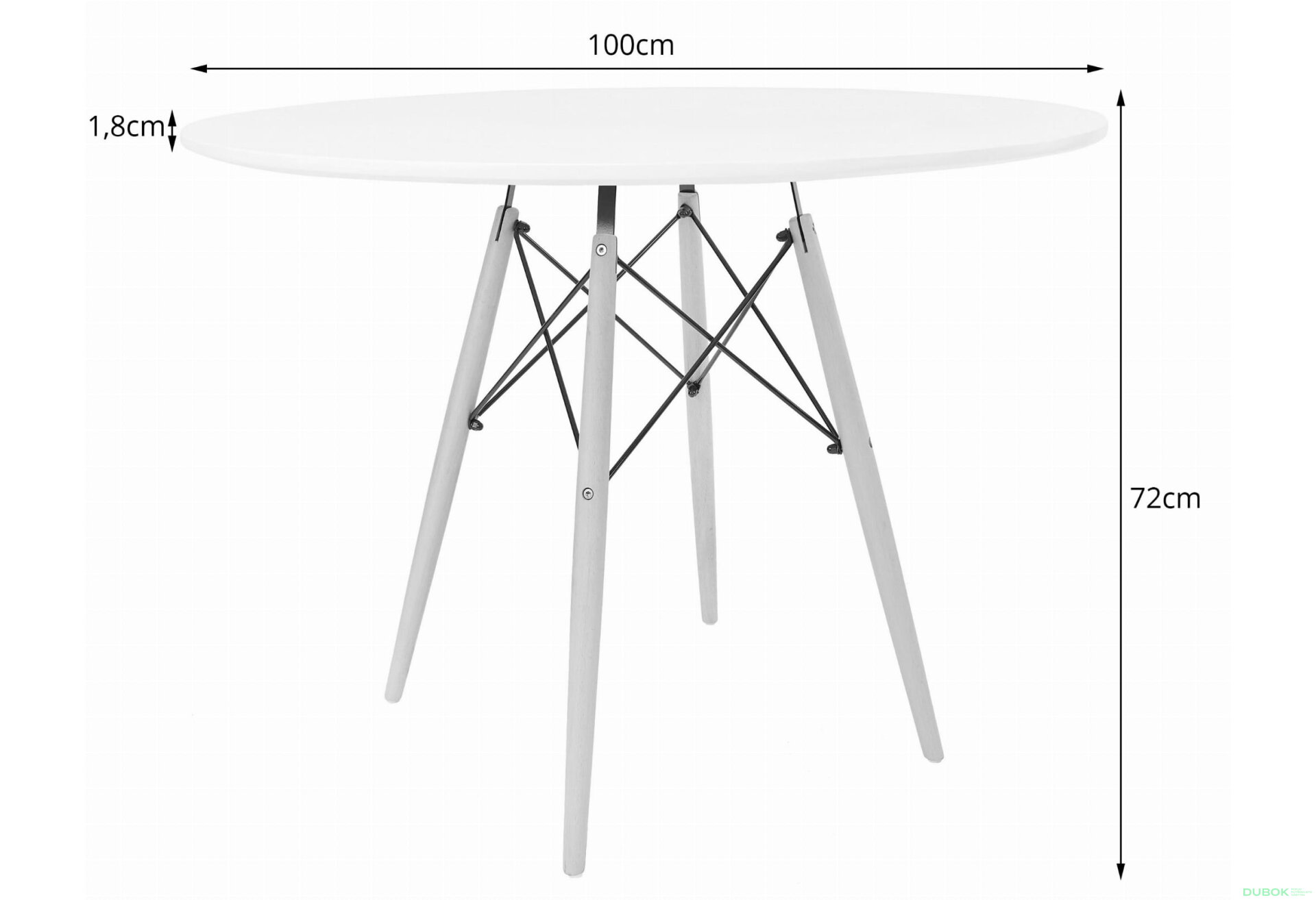 Obrázek 4 - Stůl TODI Kulatý 100cm - bílý