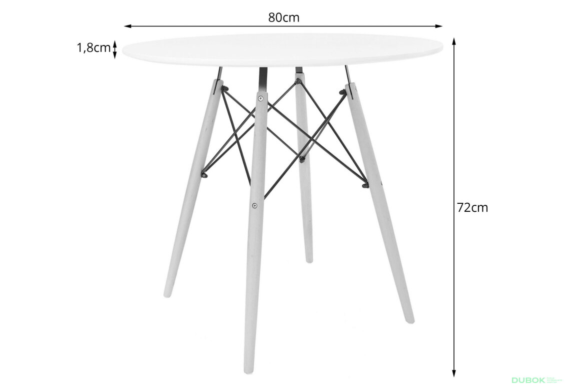 Obrázek 2 - Stůl TODI Kulatý 80cm - černý