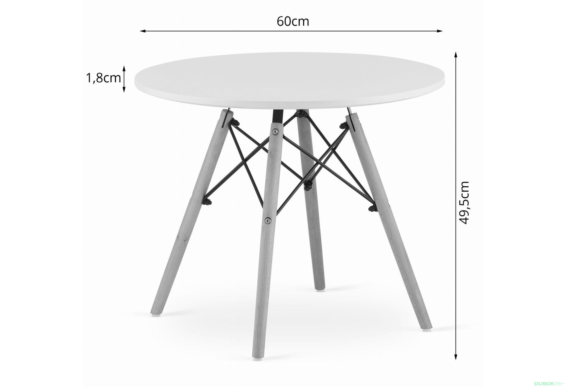 Obrázek 4 - Stůl MAKSI Kulatý 60cm - bílý