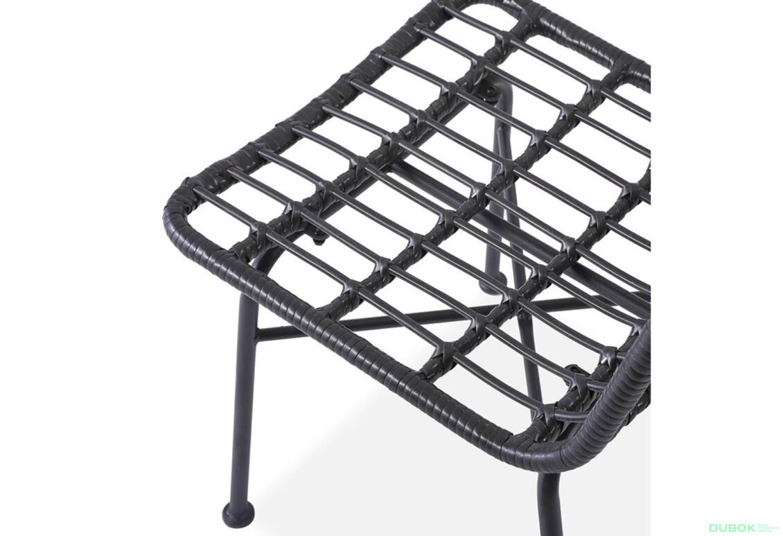 Obrázek 14 - Židle K401 černý ratan / látka černý, popel