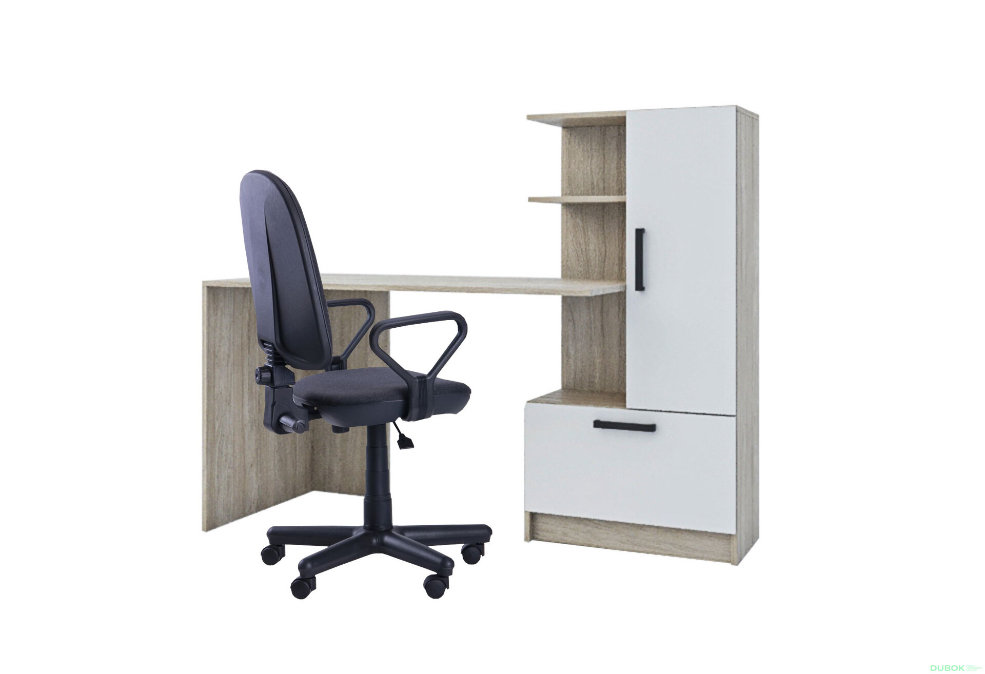 Obrázek 2 - Počítačový stůl Standard, urban oyster / nymfea alba, pravá montáž