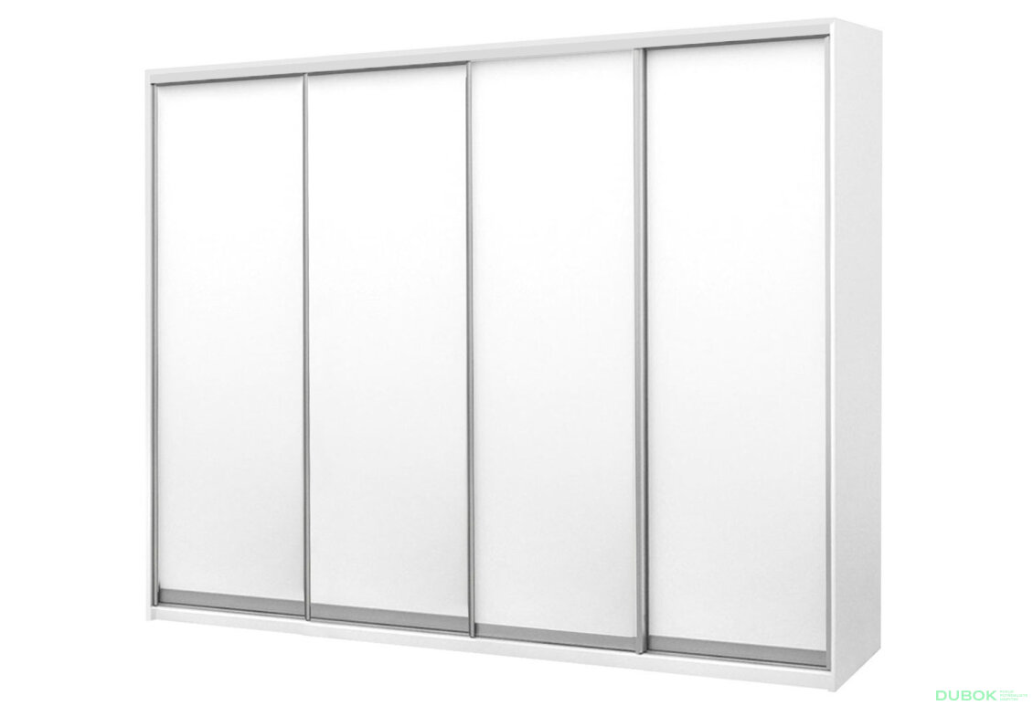 Skříň 4D 2500x2400x600, 4 DTD, bílá