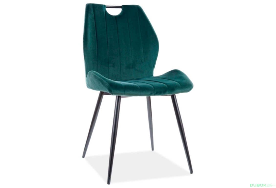 Obrázek 2 - Židle Arco Velvet zelený Bluvel 78, matná černá kov