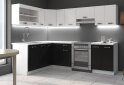 Obrázek 1 - Kuchyňská sestava 1.7x2.5 m Omega bílý / černý, pracovní deska bílá