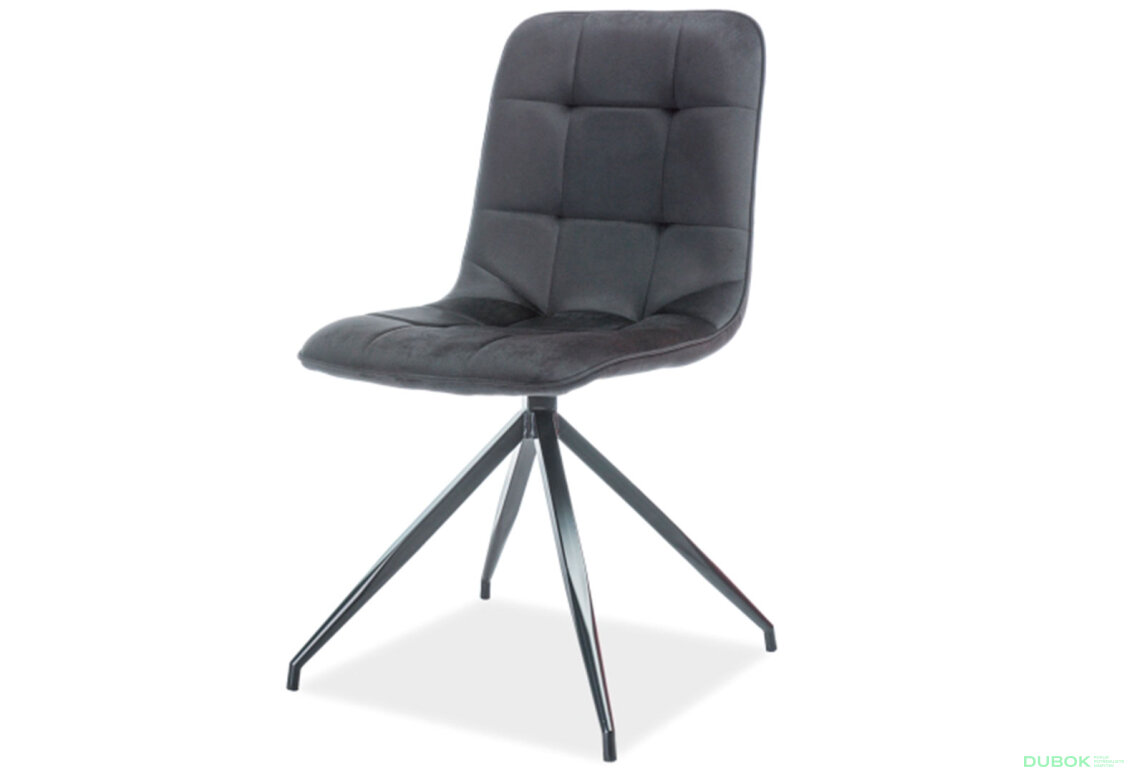 Židle Texo Velvet černý Bluvel 19, matná černá kov