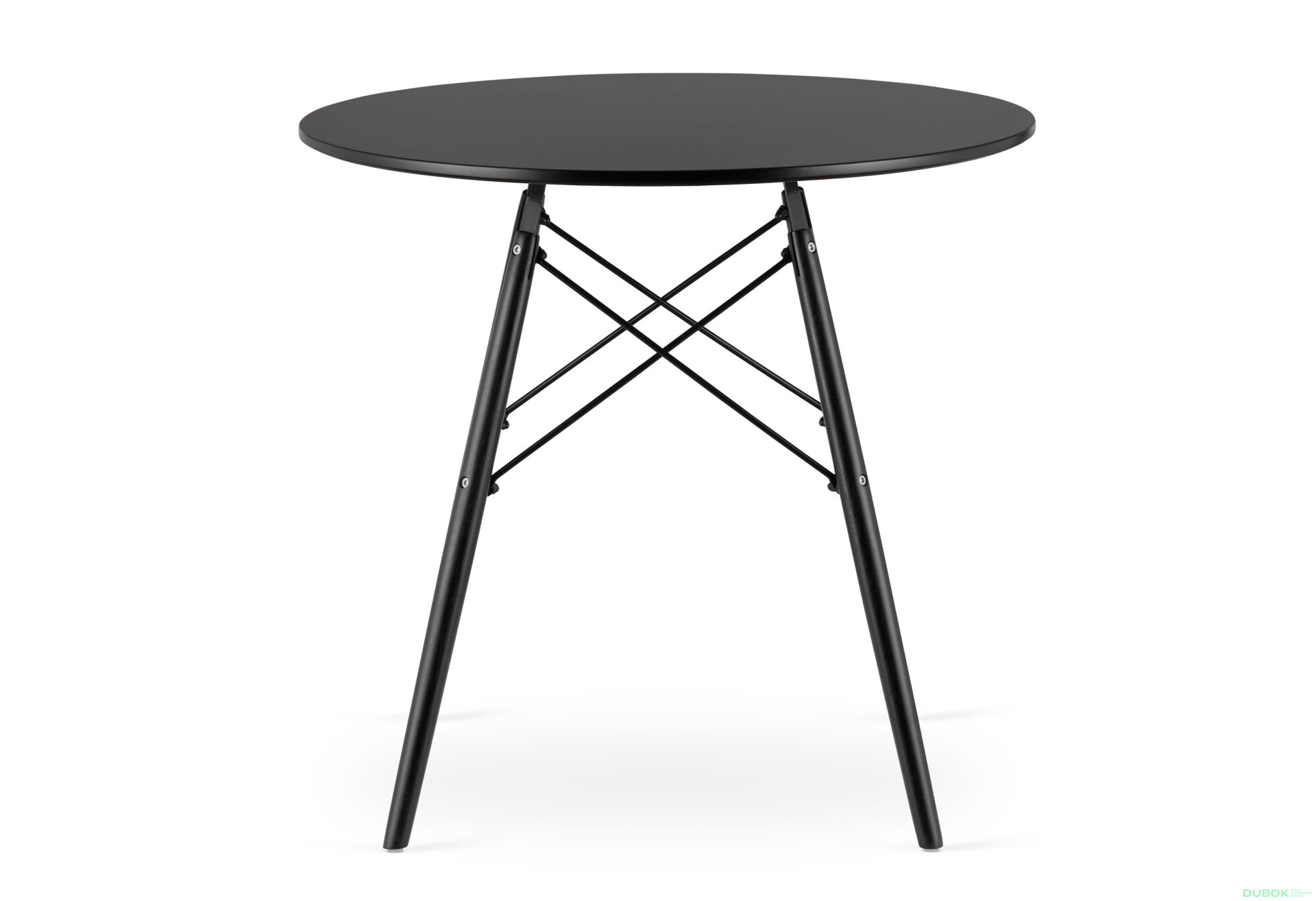 Obrázek 3 - Stůl TODI Kulatý 80cm - černý / černé nohy