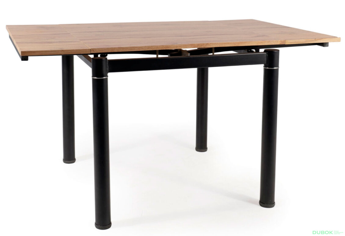 Obrázek 8 - Stůl GD-082 80(131)x80 dub artisan + 4 židle H-733 šedý Gandar 06 / matná černá kov