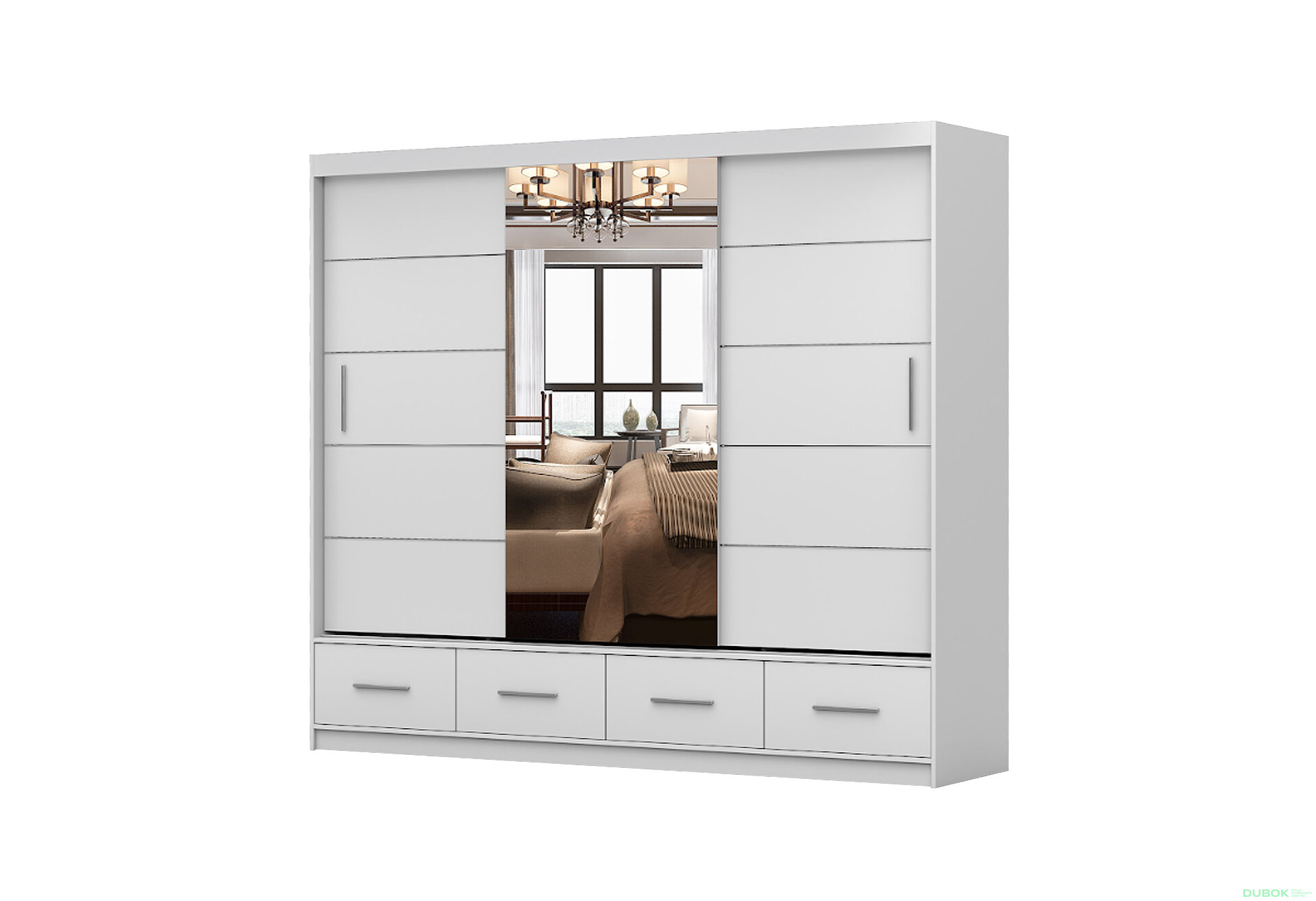 Obrázek 1 - Skříň Florence 3D 250 bílý mat