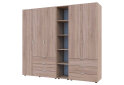 Obrázek 1 - Skříň pětidveřová s regálem Gelar 232 cm Dub sonoma