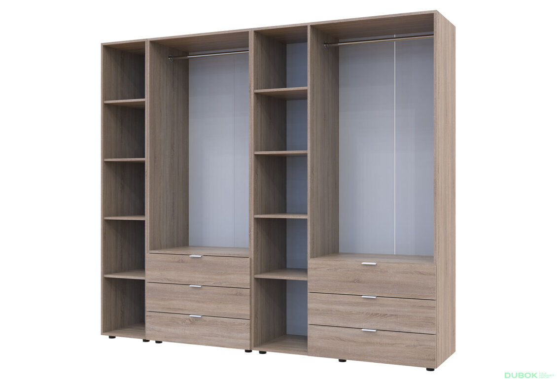 Obrázek 3 - Skříň pětidveřová s regálem Gelar 232 cm Dub sonoma