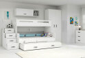 Obrázek 2 - Patrová postel Max 3 pro tři osoby bílé 80x200 / 120x200 / 80x190, s roštem, matrací