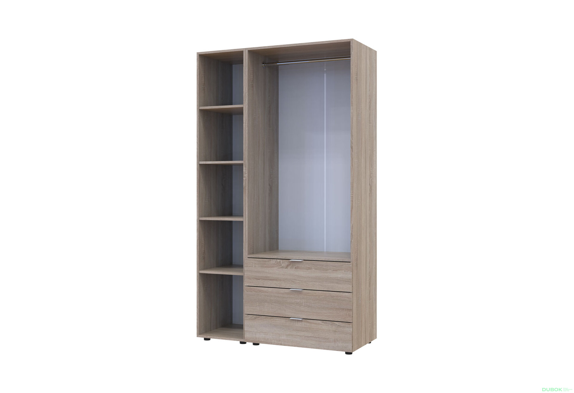 Obrázek 4 - Skříň třídveřová se zrcadlem Gelar 116.5 cm Dub sonoma