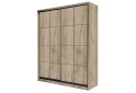 Obrázek 1 - Skříň 2D Loft 1500x2400x600, 2 DTD Lines BL, Dub kraft šedý