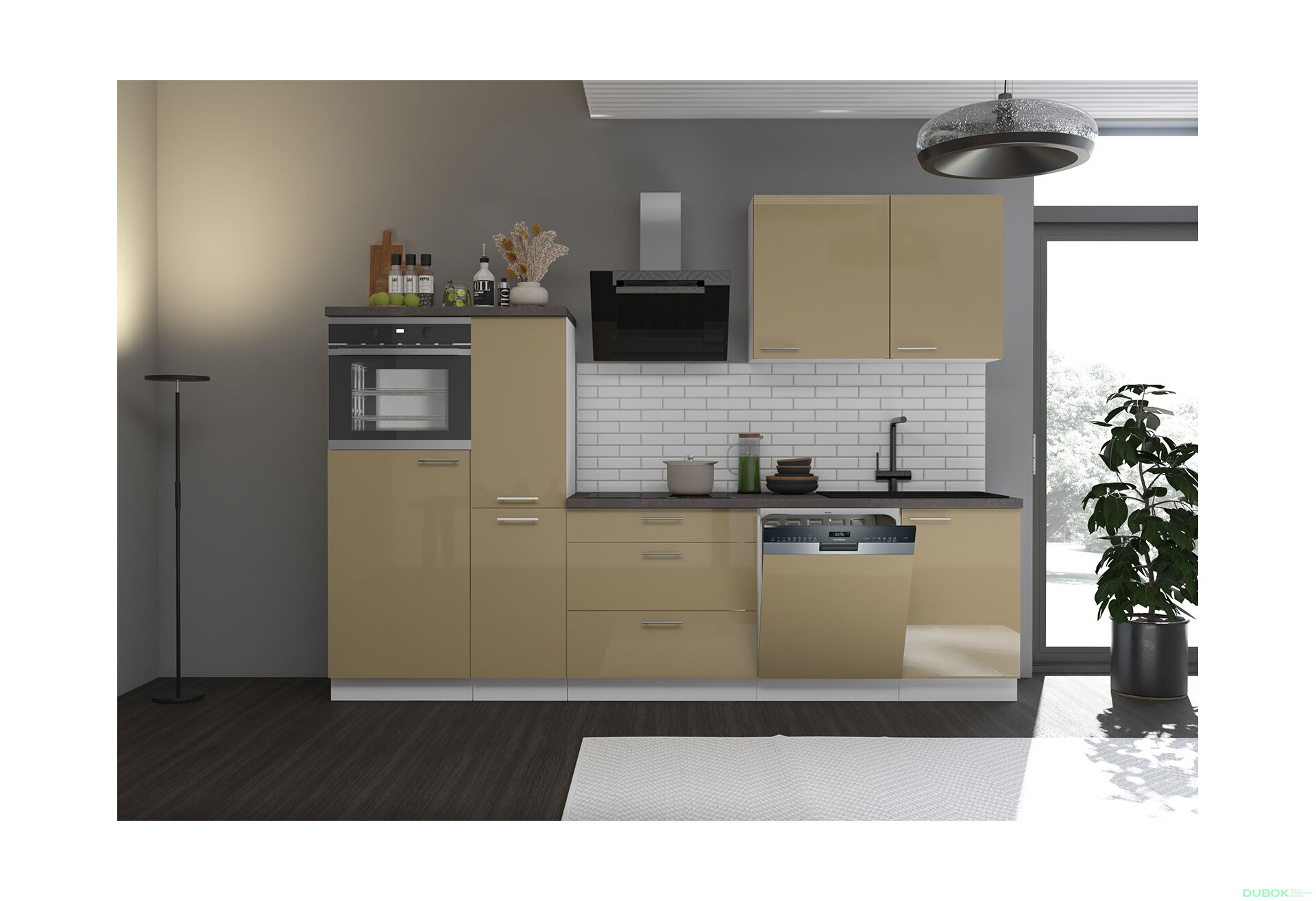 Obrázek 1 - Kuchyňská sestava 2.8 m Lara bílý / cappuccino lesk