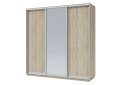 Obrázek 1 - Skříň 250x240x60 dub sonoma, 2 dřevotříska+1 zrcadlo, stříbrný profil