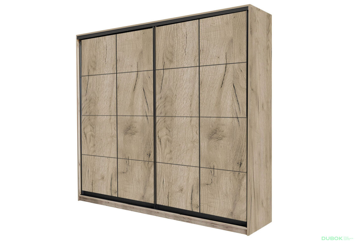Skříň 2D W Loft 1800x600x2400, 2 DTD, Dub kraft šedý