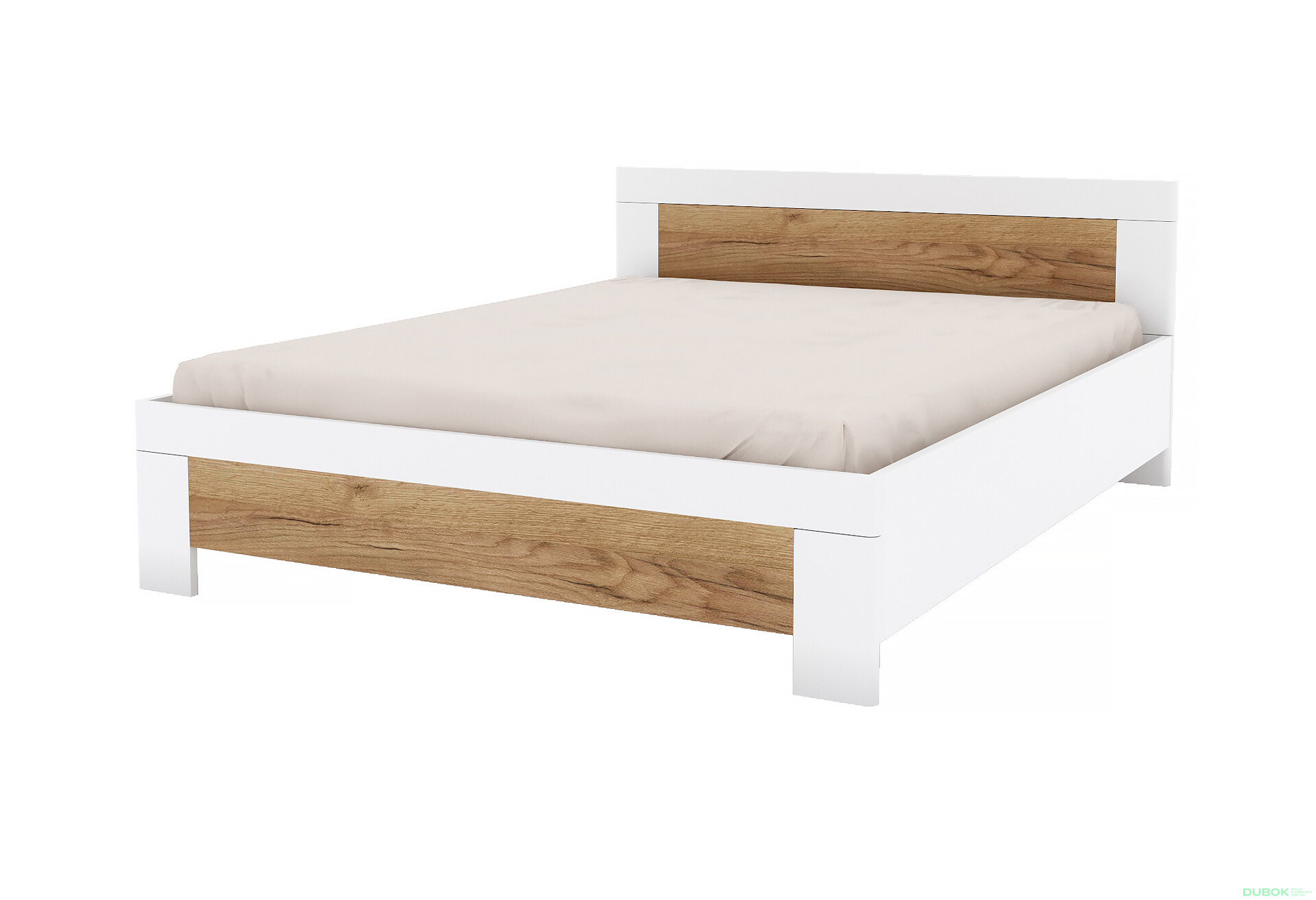 Obrázek 1 - Postel 160x200 dub craft tmavý / bílý Candy
