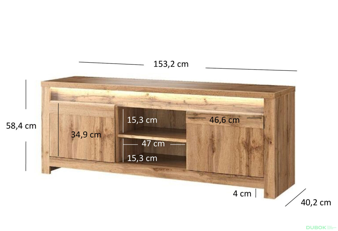 Obrázek 2 - TV stolek 2s/150 dub wotan Clover