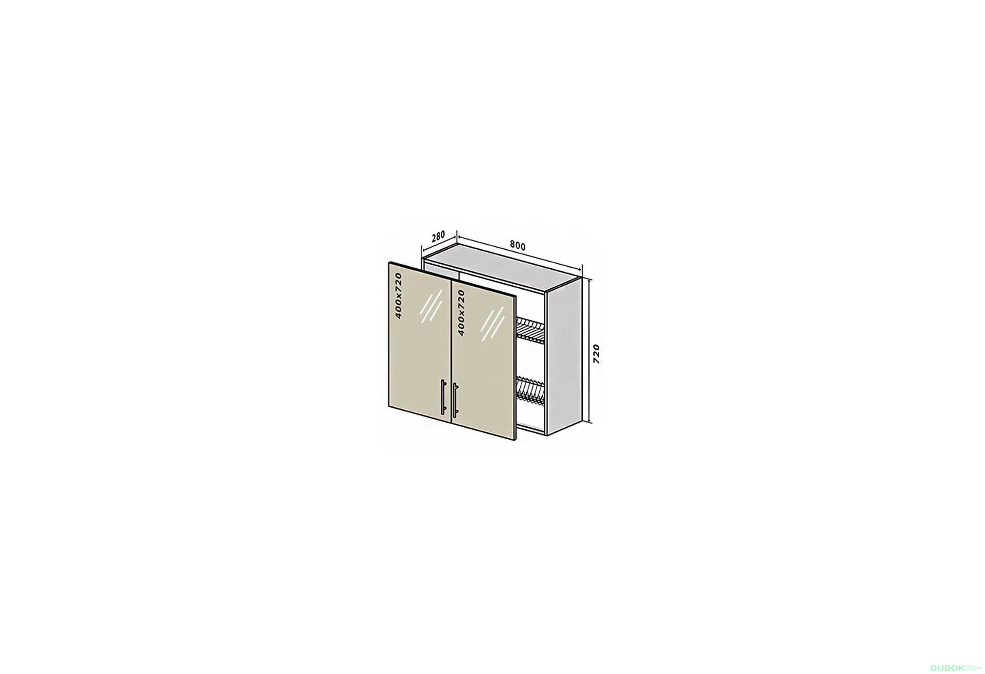 Obrázek 1 - V9 Sušák vitrína 2D 80 Margo / Margo