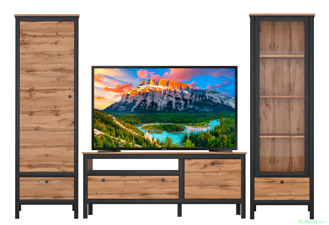Obrázek 2 - Obývací sestava 2.7 m dub wotan / černý Loft