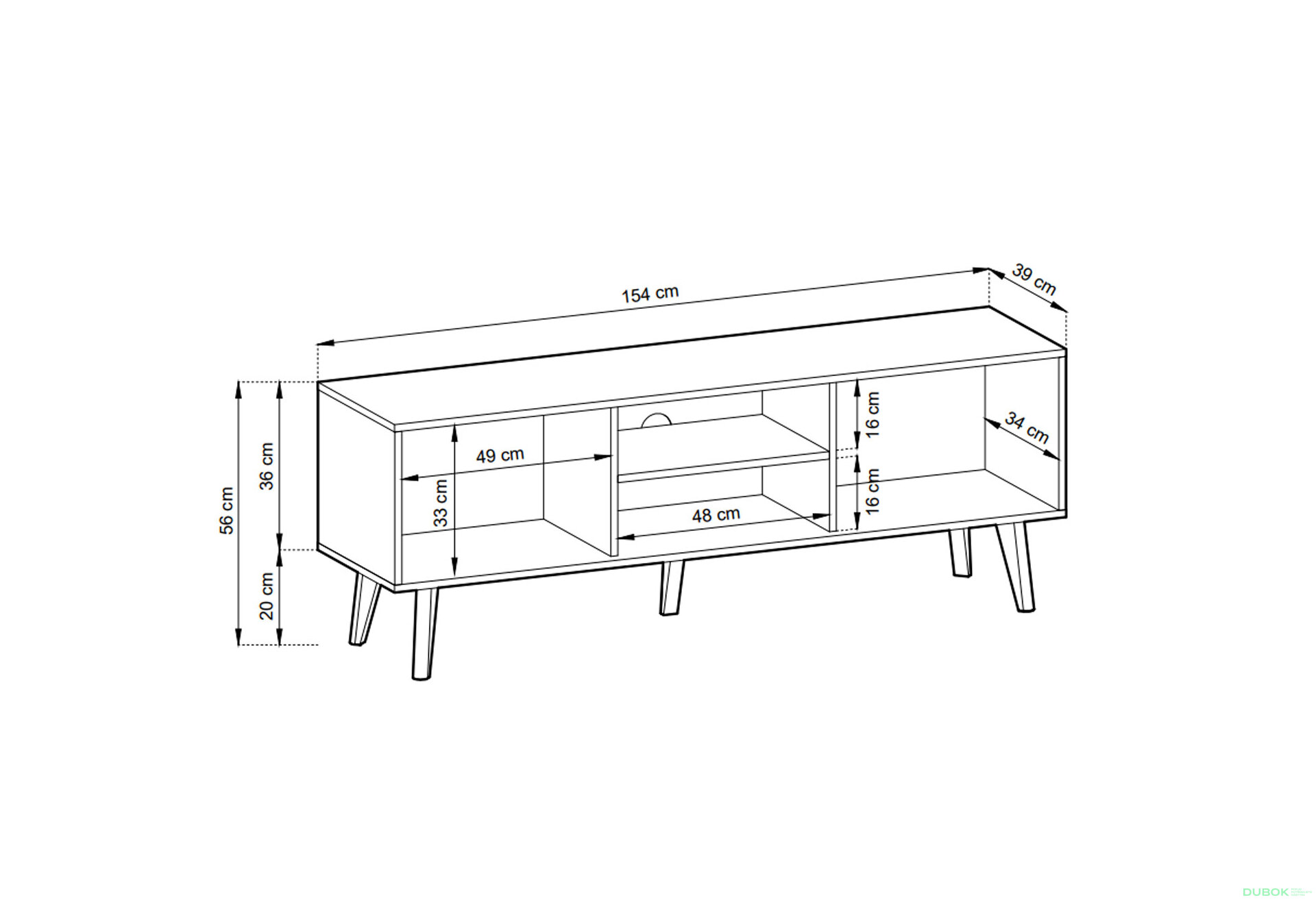 Obrázek 6 - TV stolek RTV154 dub artisan / černý Willow