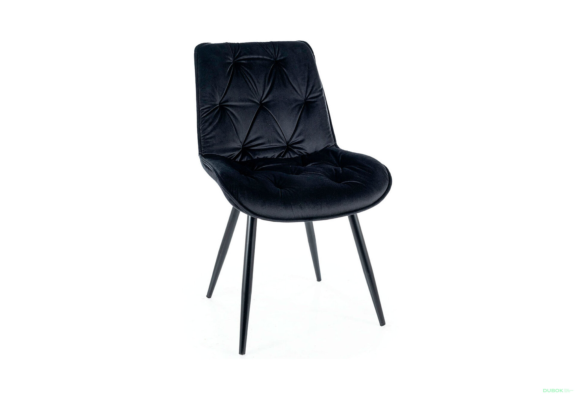 Obrázek 3 - Židle Cherry II Velvet černý Bluvel 19, matná černá kov