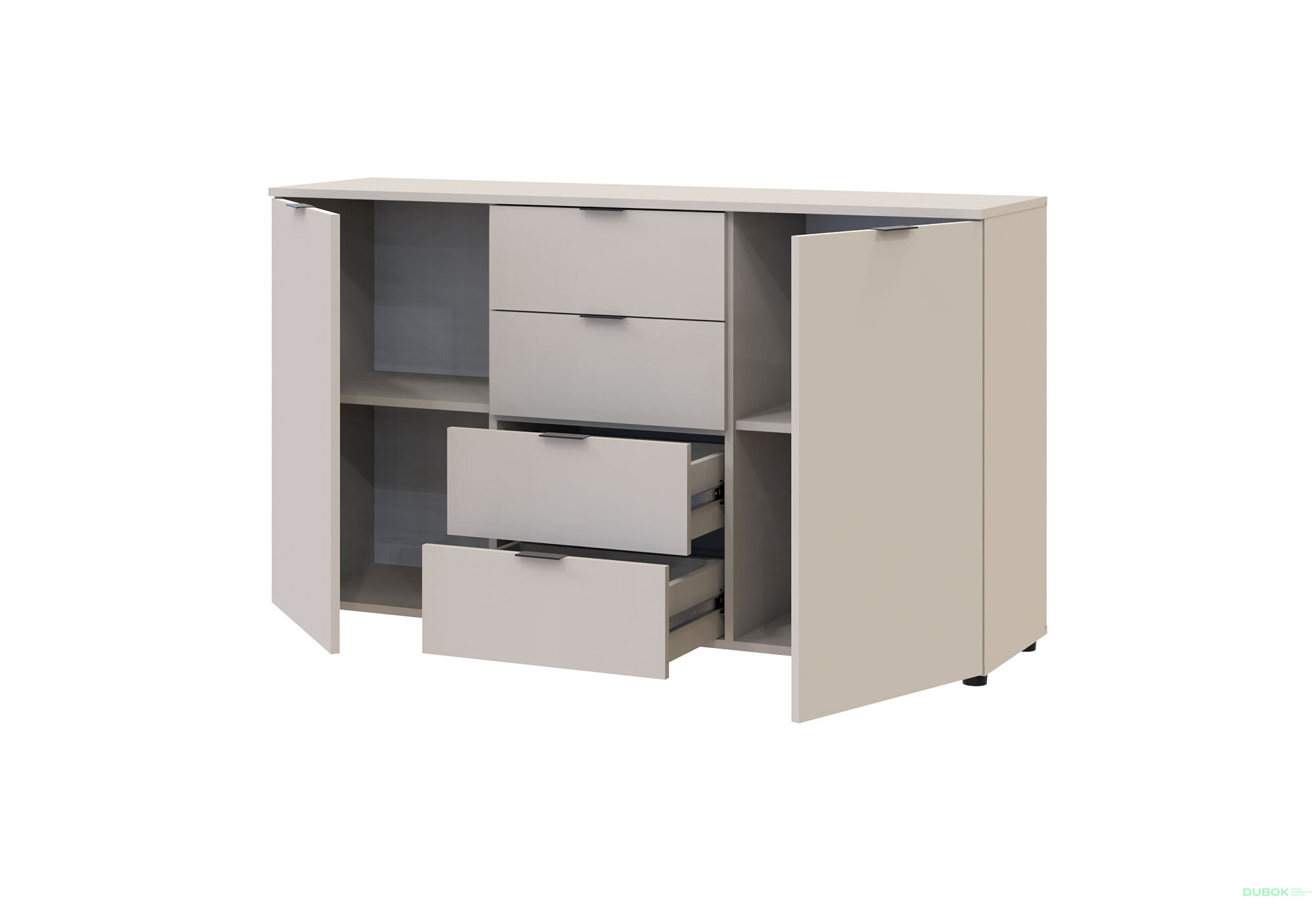 Obrázek 5 - Komoda s dvířky a 4 zásuvkami Ron 5 140 cm kašmír