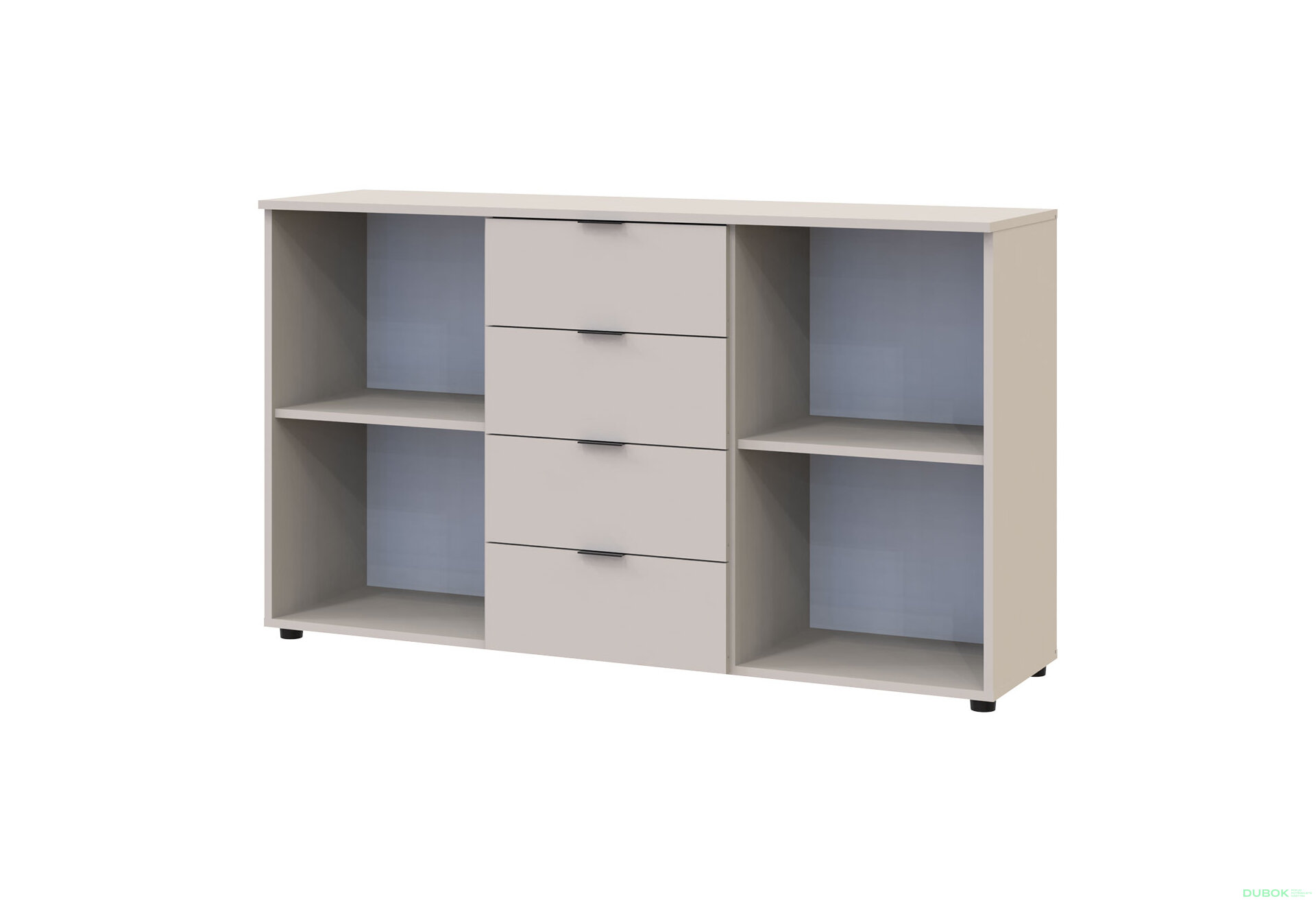 Obrázek 6 - Komoda s dvířky a 4 zásuvkami Ron 5 140 cm kašmír