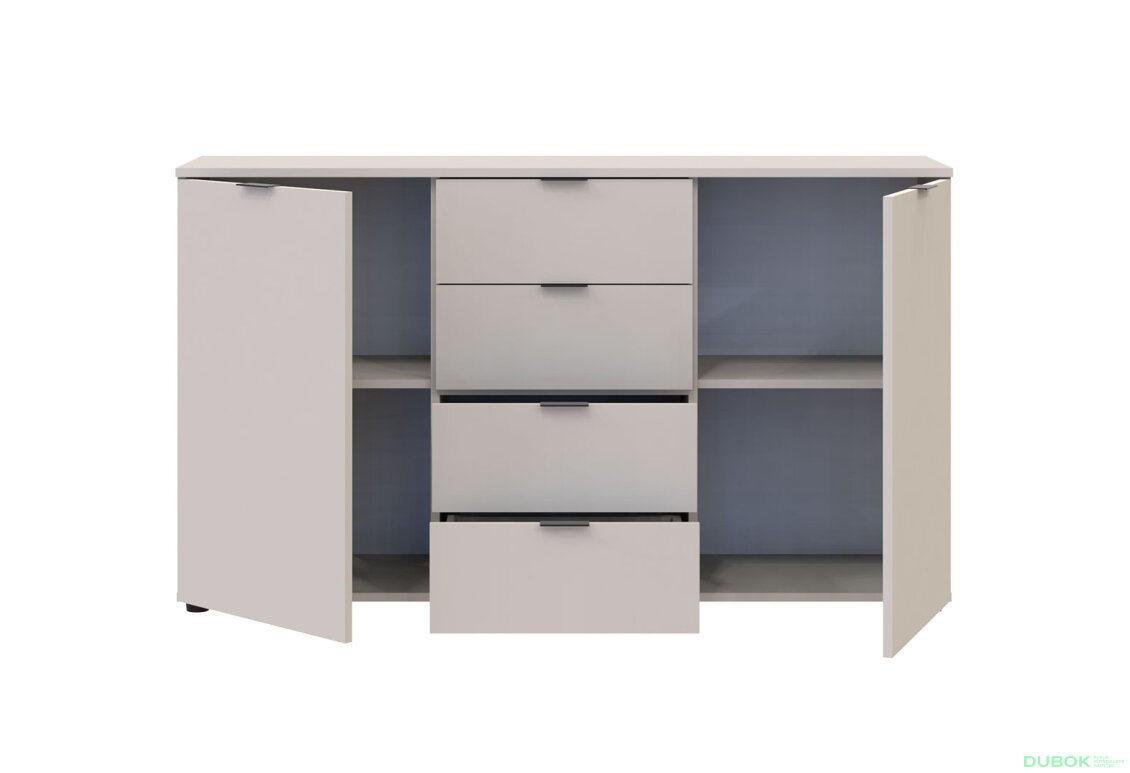Obrázek 7 - Komoda s dvířky a 4 zásuvkami Ron 5 140 cm kašmír