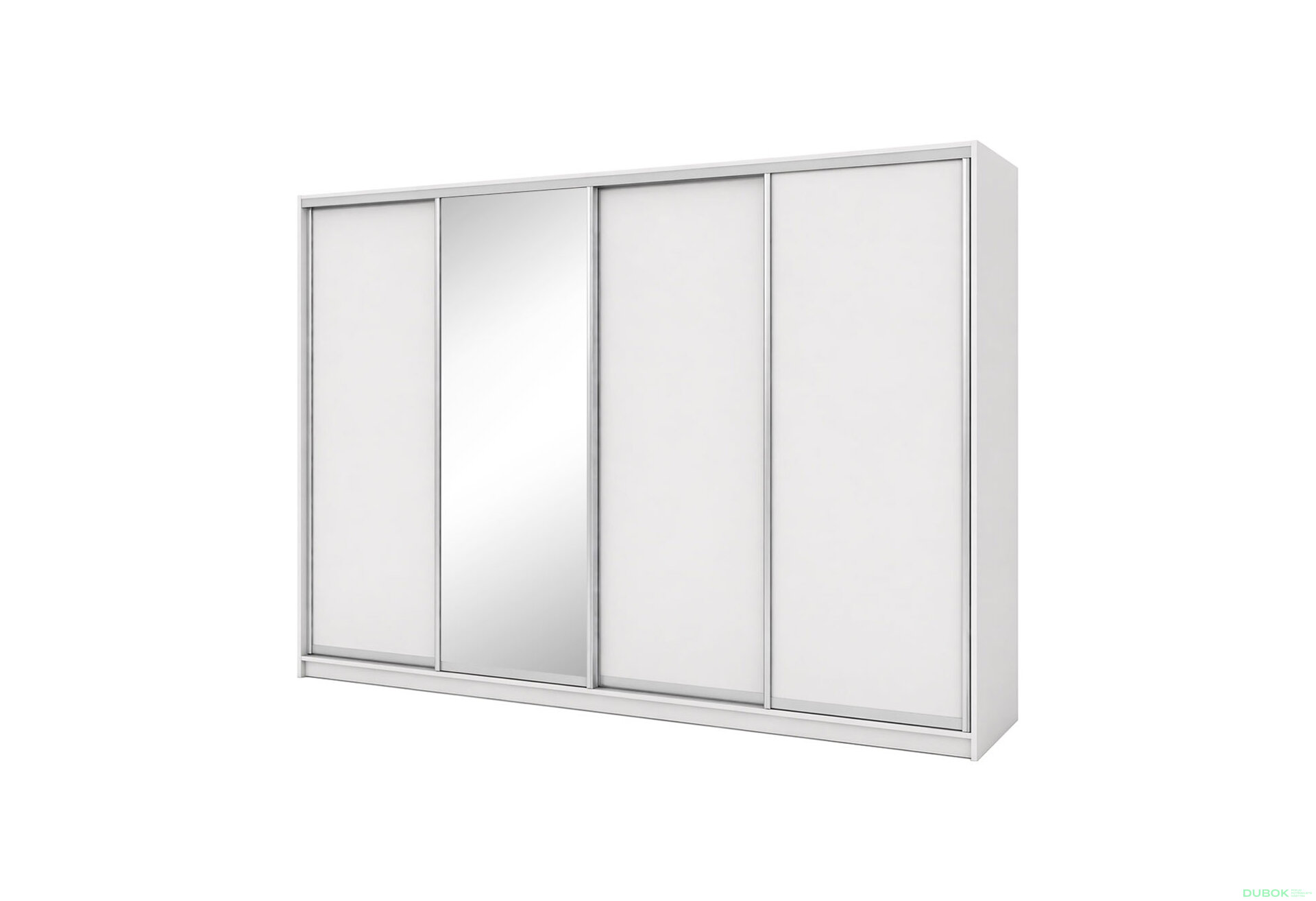 Obrázek 1 - Skříň s posuvnými dveřmi 3000x2200x600 3LTD 1 zrcadlo nymphaea alba, profil stříbrný